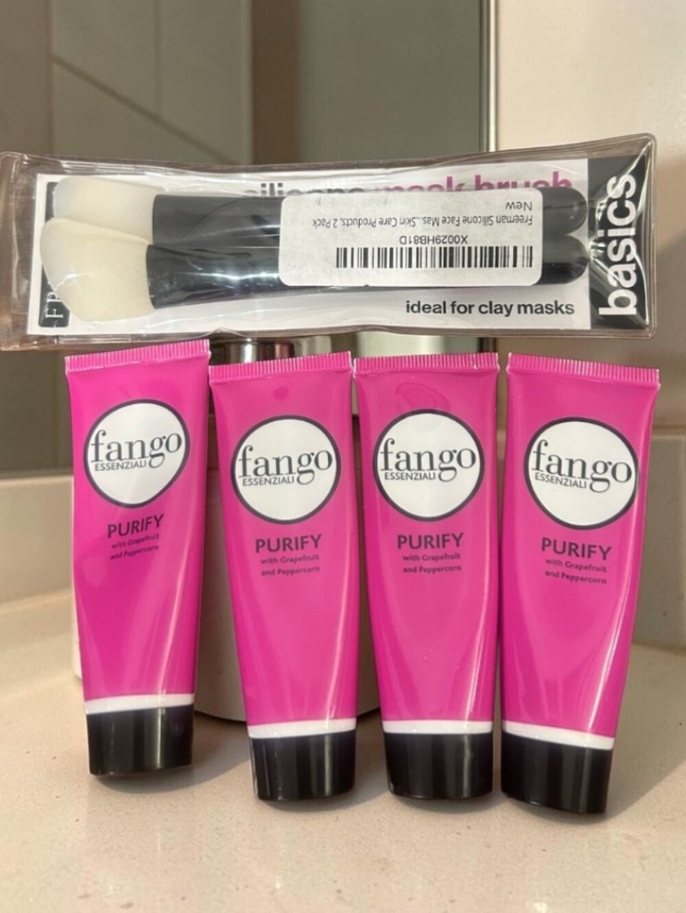 Fango Borghese Purify Mudd Mask (Pink) - 4 Pack With Applicators
